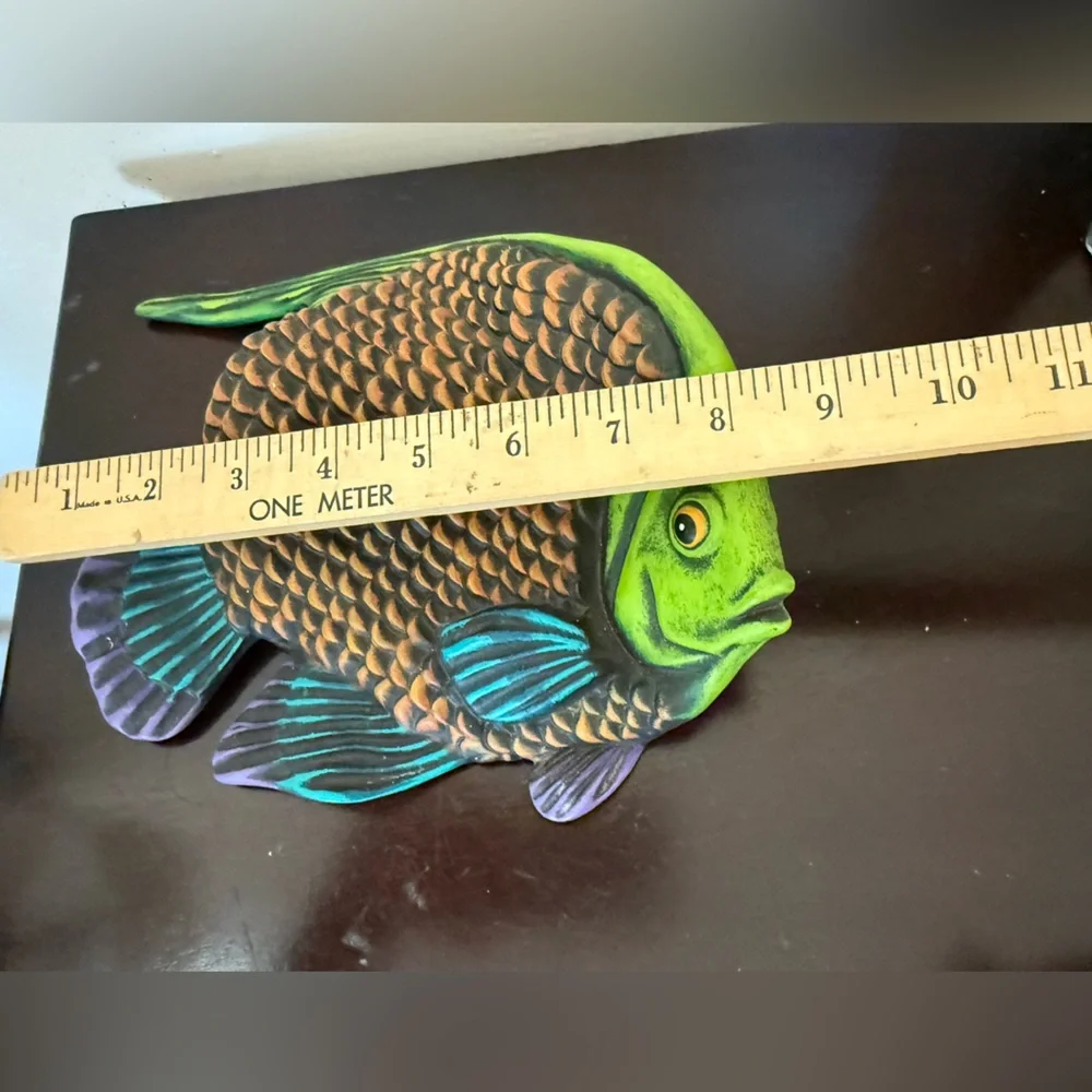 Tonala Mexican‎ Pottery Fish, Folk Art Colorful Vintage  3-D Estate